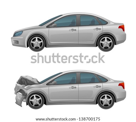 Broken Car Free Vector / 4Vector