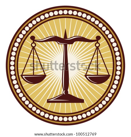 Legal+Scale+Logo+Seal ... scales of justice symbol (scales of justice seal) | Hqstockphotos.com