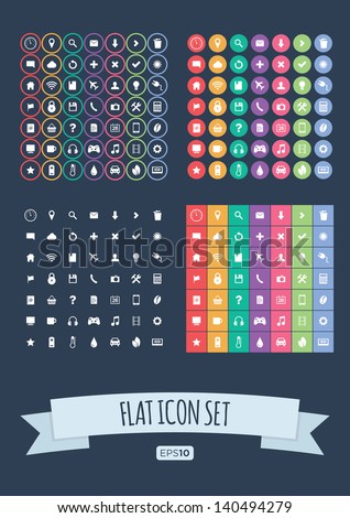 flat icon set   vector