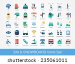 retro ski and snowboard icons...