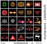 car dashboard vector icons
