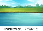illustration of a river and a...
