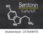 Small photo of Blackboard with the chemical formula of serotonin