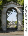 Small photo of PORT SUNLIGHT, MERSEYSIDE/ENGLAND - AUGUST 10, 2015: Hillsborough Memorial Garden and War Memorial. Built to commemorate those who died at Hillsborough stadium football ground on 15 April 1989.