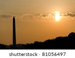 washington monument silhouette  ...