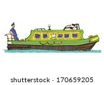 leisure barge   cartoon
