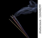 burning incense sticks isolated ...