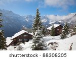 winter holiday houses in swiss...