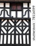 detail of a timbered building ...