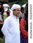 Small photo of Negeri Sembilan, Malaysia - 14th December 2014 : A pious man dressed in jubah and serban or islamic clothing during an event Temasya Zaman Kegemilangan Empayar Melayu