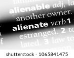 Small photo of alienate word in a dictionary. alienate concept.