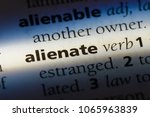 Small photo of alienate word in a dictionary. alienate concept.