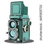 Retro photo camera - Free Vector Art