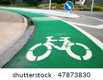 empty green cycle track with...