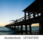 large pier view at sunset