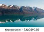 lake and mountain landscape in...