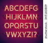glowing neon bar alphabet. used ...