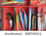 colorful fishing lures on...