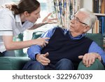 Small photo of Care Worker Mistreating Senior Man At Home