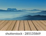 wooden floor of terrace and...