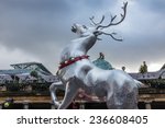silver reindeer decoration on...