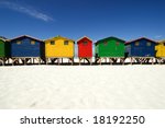 colorful beach huts in a row...
