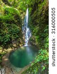 beautiful view of waterfall and ...