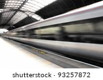 train in blurred motion at...