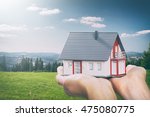 Small photo of housing house hand real home concept holding loan agent - stock image