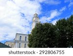 Small photo of Vitebsk, Belarus - June, 30, 2015: Old cityhall tower in the city center