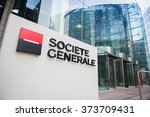 Small photo of PARIS, FRANCE - DEC 3, 2014: Societe Generale Headquarter entrance in La Defense. Societe Generale is the 7th largest bank in Europe (Q4 2015)