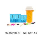 Small photo of Prescription Drug Medication (Pills, Tablets Capsules) isolated on white background