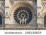 stained facade window of notre...