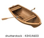 wood boat isolated on white