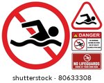 no swimming  hazard warning...