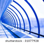 violet glass corridor in tube...