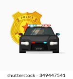 police car vector badge...