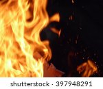 Small photo of crackling fire flames