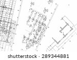 Small photo of part of architectural project, construction plan, architectural plan, architectural background