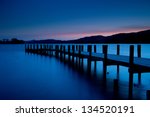 a jetty at coniston water at...