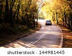 abstract blurred car in autumn...