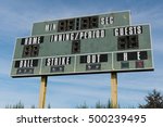 Small photo of Team sports scoreboard against a cloudy sky, Sunnyvale, California