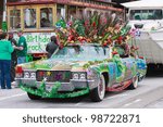 Small photo of SAN FRANCISCO, CA - MARCH 17: A custom painted and decorated Cadillac during the St. Patric's Day Parade, March 17, 2012 in San Francisco, CA