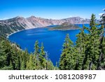 Scenic Landsape And Clear Waters Of Crater Lake National Park Oregon