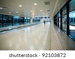 hallway of airport at pudong...