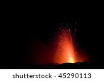 erupting volcano stromboli...