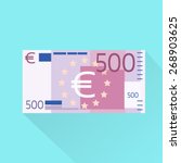 500 euro banknote flat design...