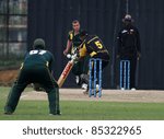 Small photo of PUCHONG, MALAYSIA - SEPT 24: Rakesh Madhavan (5), Malaysia bats against Guernsey at the Pepsi ICC World Cricket League Div 6 finals at the Kinrara Oval on September 24, 2011 in Puchong, Malaysia.