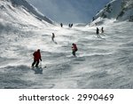 skiers on swiss alps slopes....