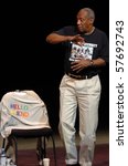 Small photo of NEWARK, NJ - MAY 20: Comedian Bill Cosby performs on stage at New Jersey Performing Art Center on May 20, 2006 in Newark, NJ.